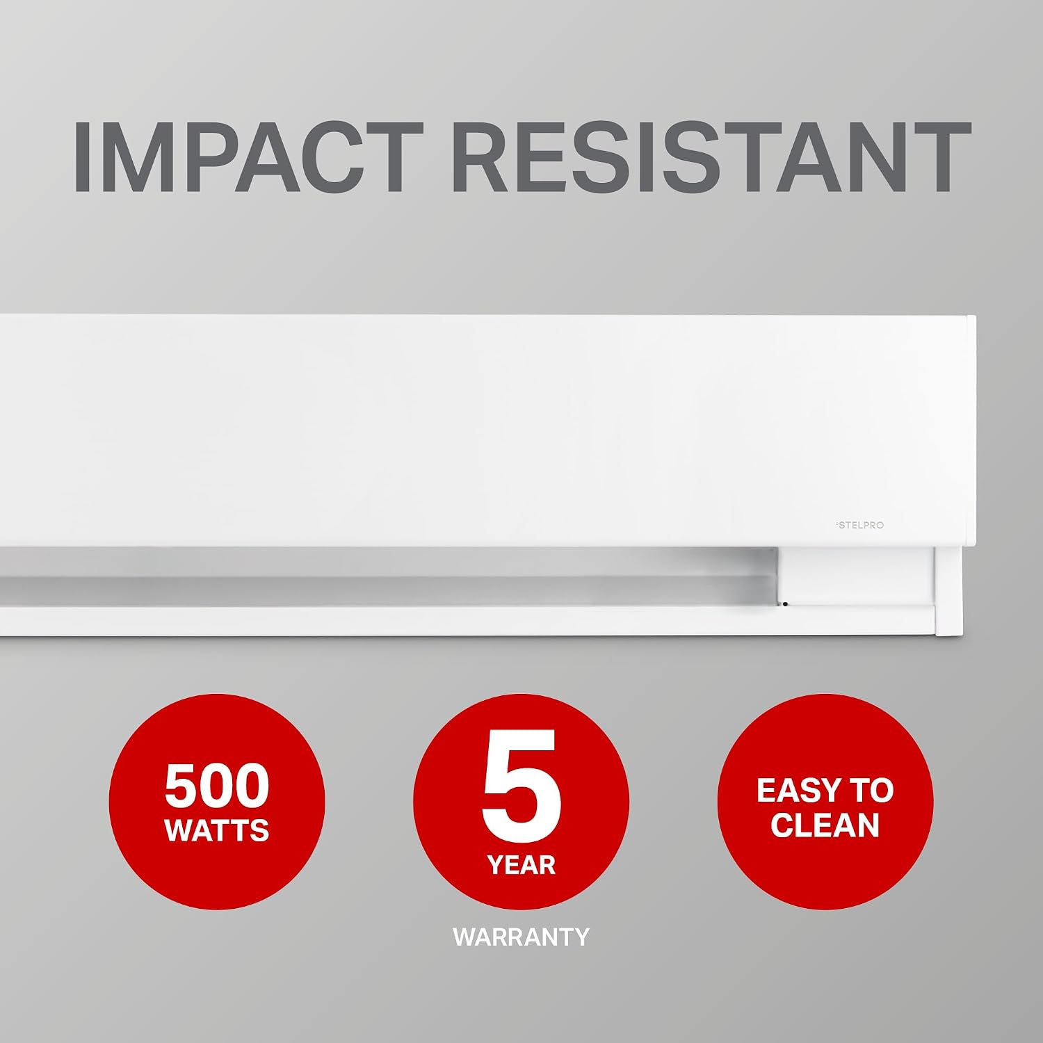 Prima Low-Profile Baseboard Heater - 500W 240V - ASPRL0502W | Compact and quiet build 25% shorter than standard