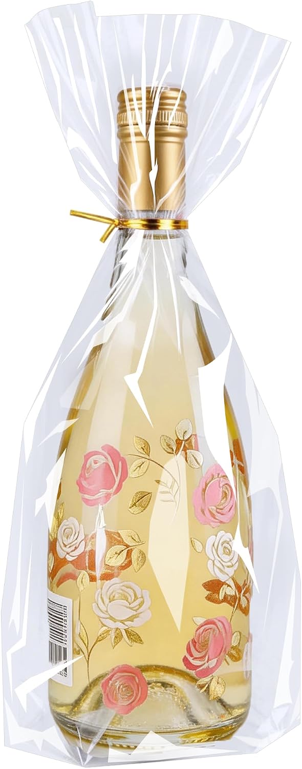 Cellophane Gift Bags 8x14 Inch, 100 Pack, Clear Goodie Bags