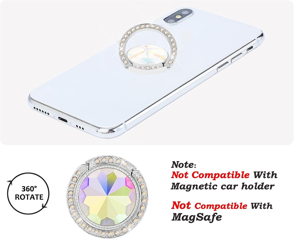 Glitter Bling Bling Phone Ring Holder,Sparkle Phone Ring Grip Artificial Diamond Stand,Rhinestone Cell Finger Ring