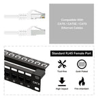 iwillink Patch Panel 24 Port, Cat6 Patch Panel UTP 19-Inch with Back Bar