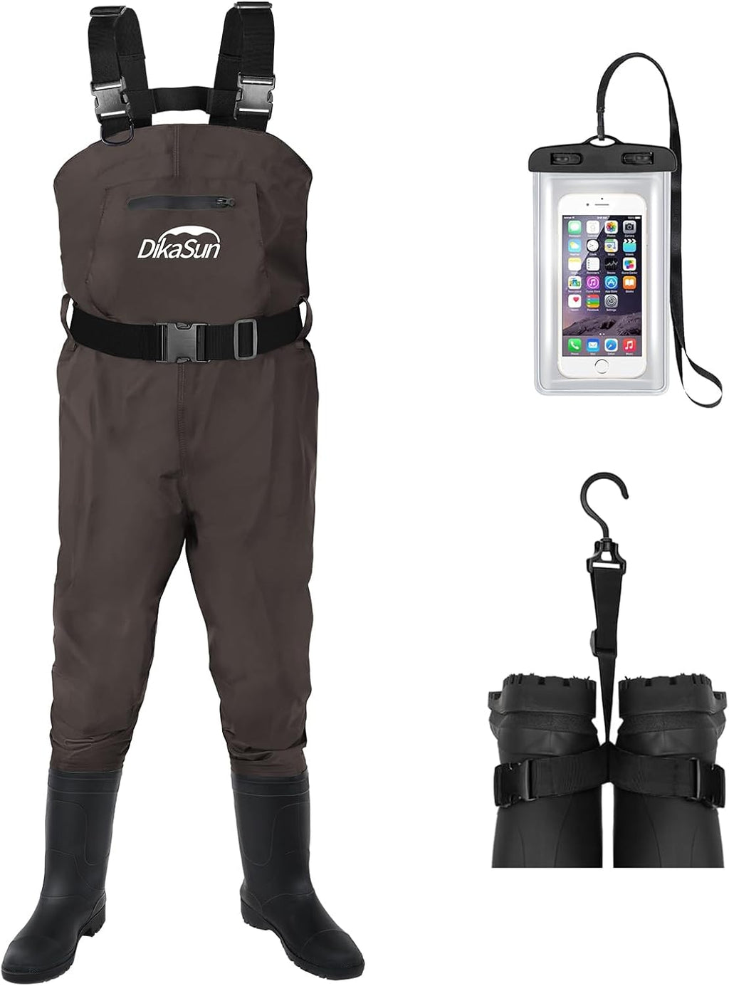 Fishing Waders for Men & Women, Waterproof 2-Ply Nylon/PVC Chest Wader with Boots for Outdoor Sizes 4-13 Bootfoot