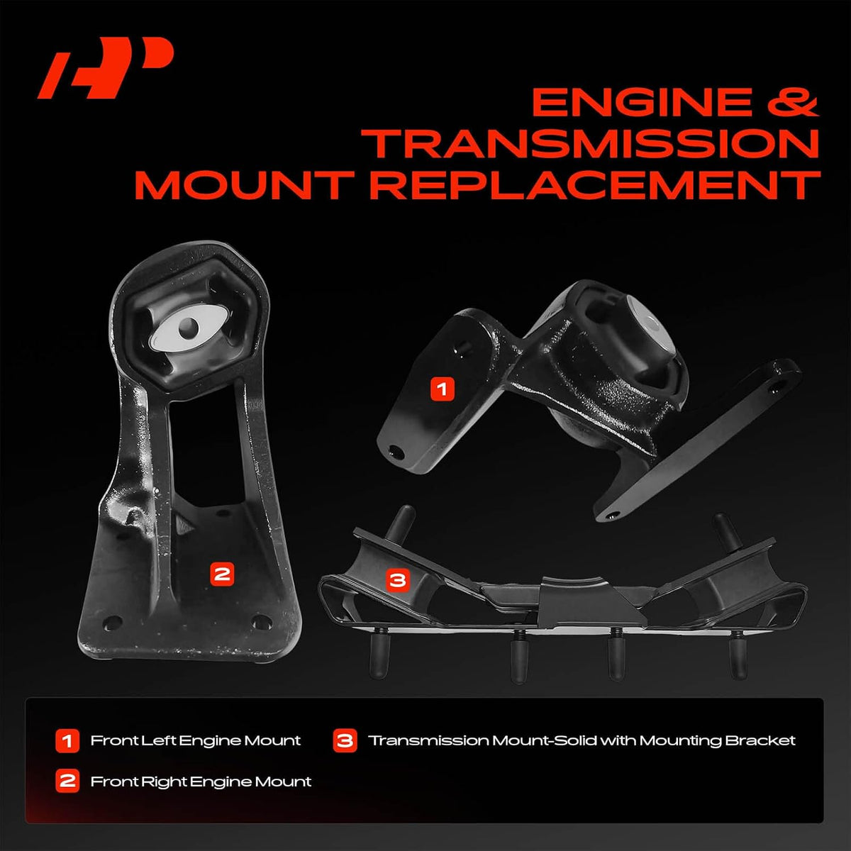 A-Premium Engine Motor and Transmission Mount Kit Compatible with Dodge