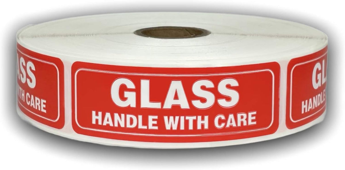 1 Roll 1x3 Glass Handle with Care Shipping Mailing Stickers with 1000 Labels per roll