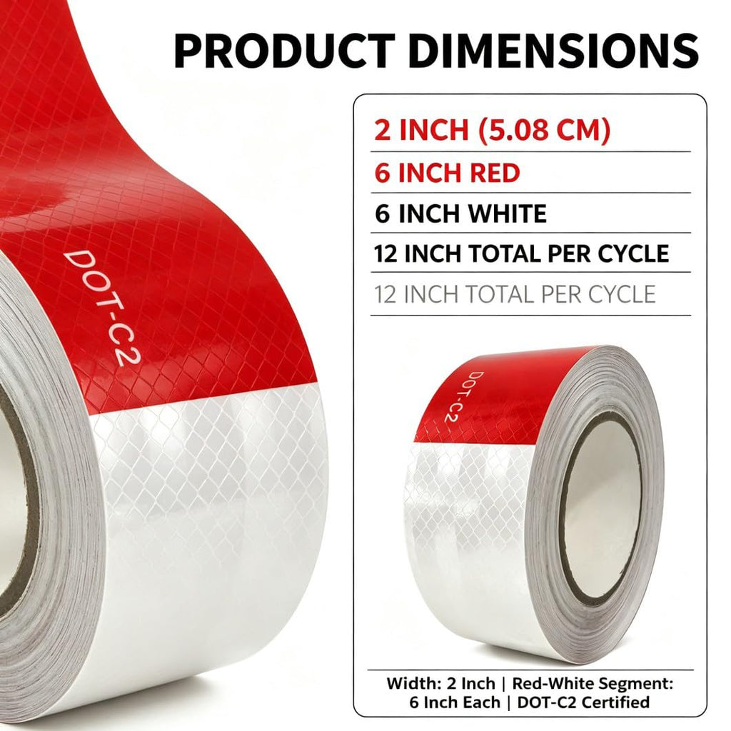 DOT-C2 Reflective Tape 2 Inch, 3 Rolls x 80 Feet, 240 Feet in Total