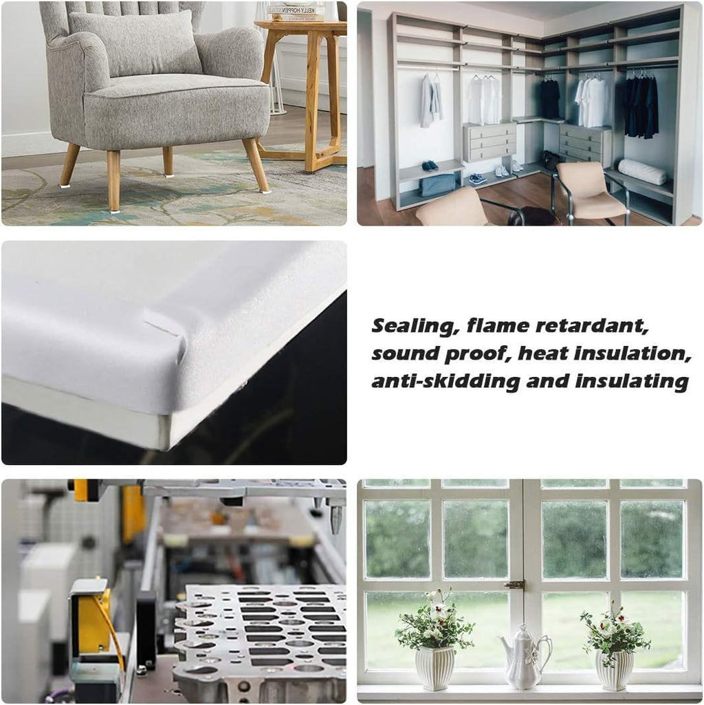 White Door Window Weather Stripping Self Adhesive Foam Tape High Density Foam Sealing Strip Window Insulation