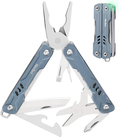Mini Sailor S11 Keychain Multitool, 11-in-1 EDC Pliers (Blue) | Compact Ultra-Sharp Scissors, 5Cr15MoV Blade