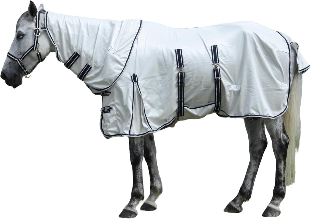 Horse Fly Sheet with Neck & Belly Wrap, Breathable Fine Mesh