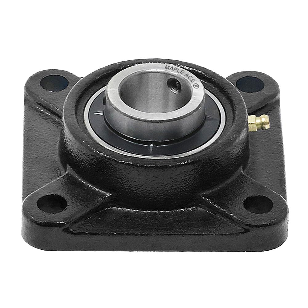 MAPLE ACE UCF204-12 Square Flange Bearing 3/4" Bore, 4-Bolt Self-Aligning, Solid Base, Heavy Duty (Qty 4)
