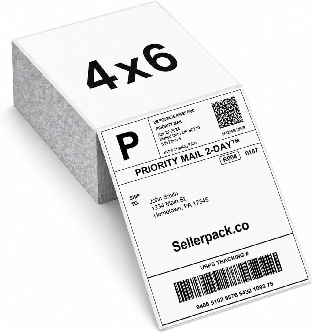 SellerPack 4x6 Thermal Labels Fanfold 500 Labels per Pack, Zebra & Munbyn