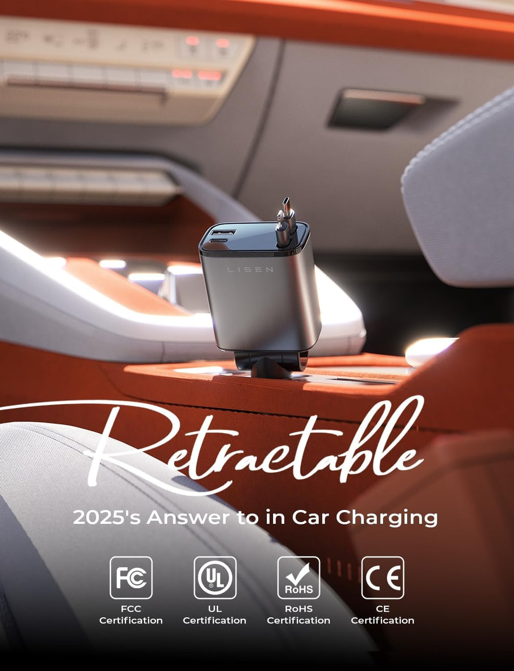 Retractable Car Charger, 84W Car Charger USB C Fast Charger Adapter for iPhone, Car Accessories for Men Women, Gifts