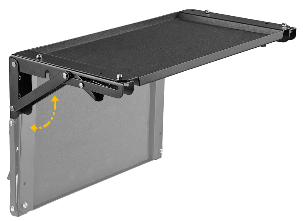 Wall-Mounted Folding Metal Workbench with Magnetic Tool Tray