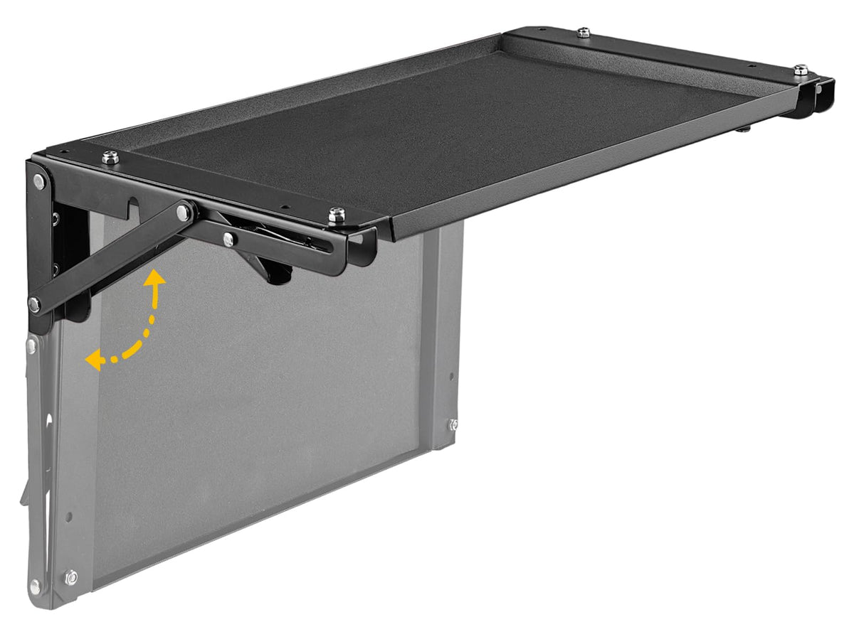 Wall-Mounted Folding Metal Workbench with Magnetic Tool Tray