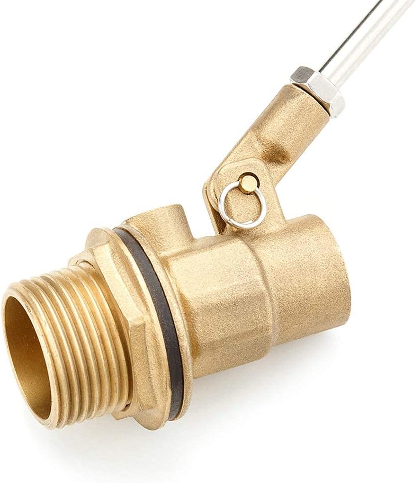 Joywayus 1" Thread Float Ball Valve and Brass Pipe Connector Floating Ball-cock Tank Ballcock Fittings Automatic Water Level Control Switch 2PCS