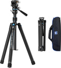 Traveler Air-T Carbon Fiber Travel Tripod, KV-10 Fluid Head, 61" | 8° Leveling Base, 11LB Load, 360° Pan, ±90° Tilt