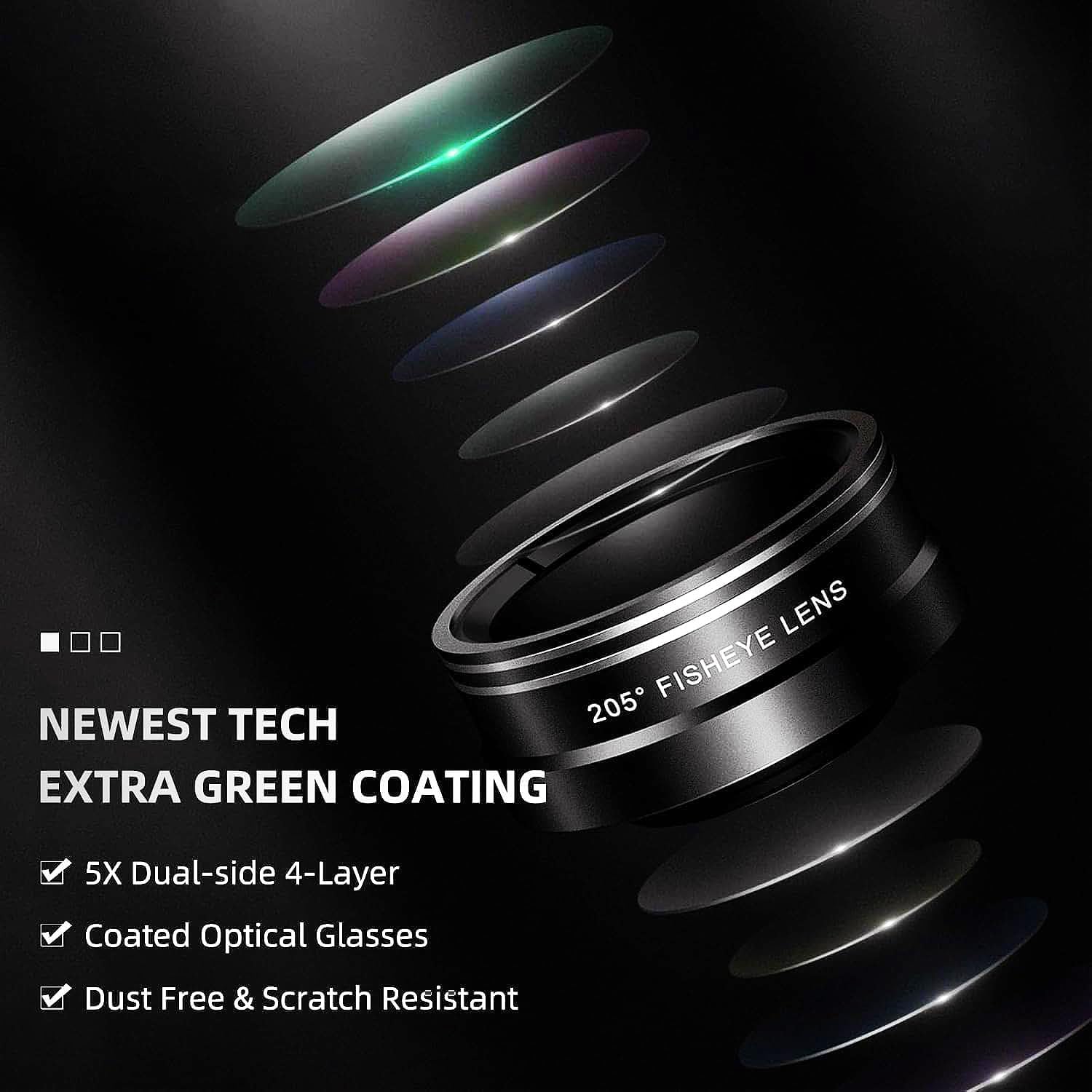 Phone Camera Lens Kit Upgraded Version — Includes 22X Telephoto Lens, 205° Fisheye Lens, 0.67X Wide Angle Lens, 25X