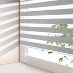 Zebra Blinds for Windows Cordless Roller Shades for Home Free-Stop Windows Shades Dual Layer Light Control for Day