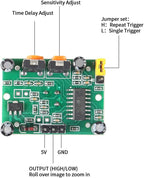 Dorhea 4Pcs HC-SR501 Pir Motion Infrared Human Body Sensor Module Pyroelectric Infrared Motion Detector Module for Raspberry Pi Microcontrollers Projects