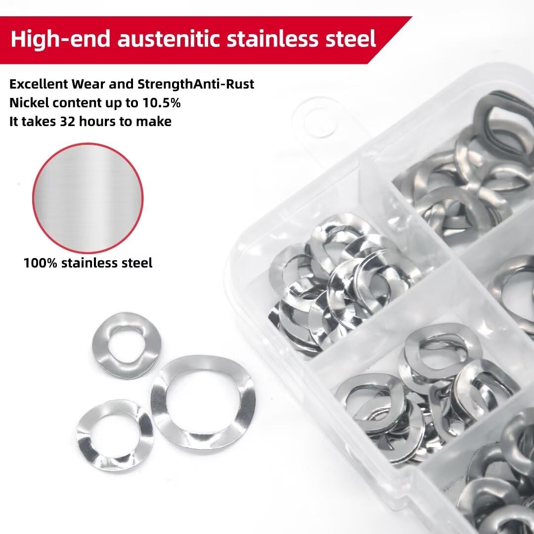 350PCS Spring Wave Washer Gasket Assortment Kit