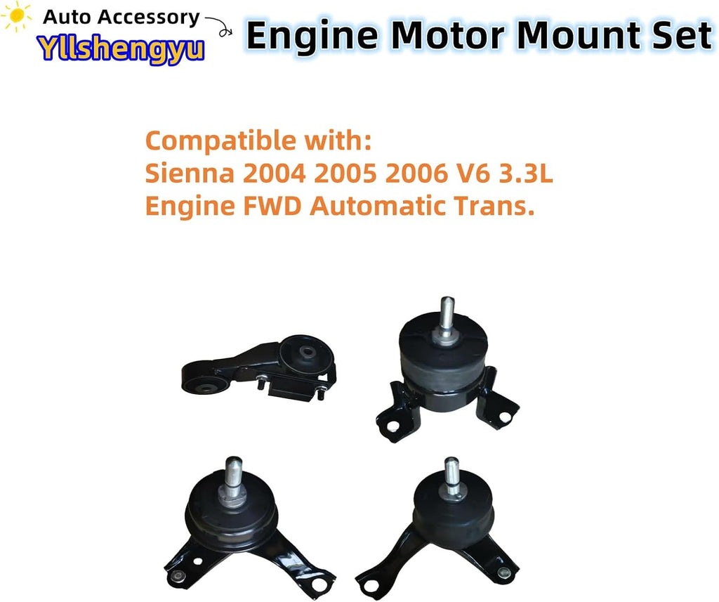 Engine Motor Transmission Mount Kit for Sienna 2004-2006