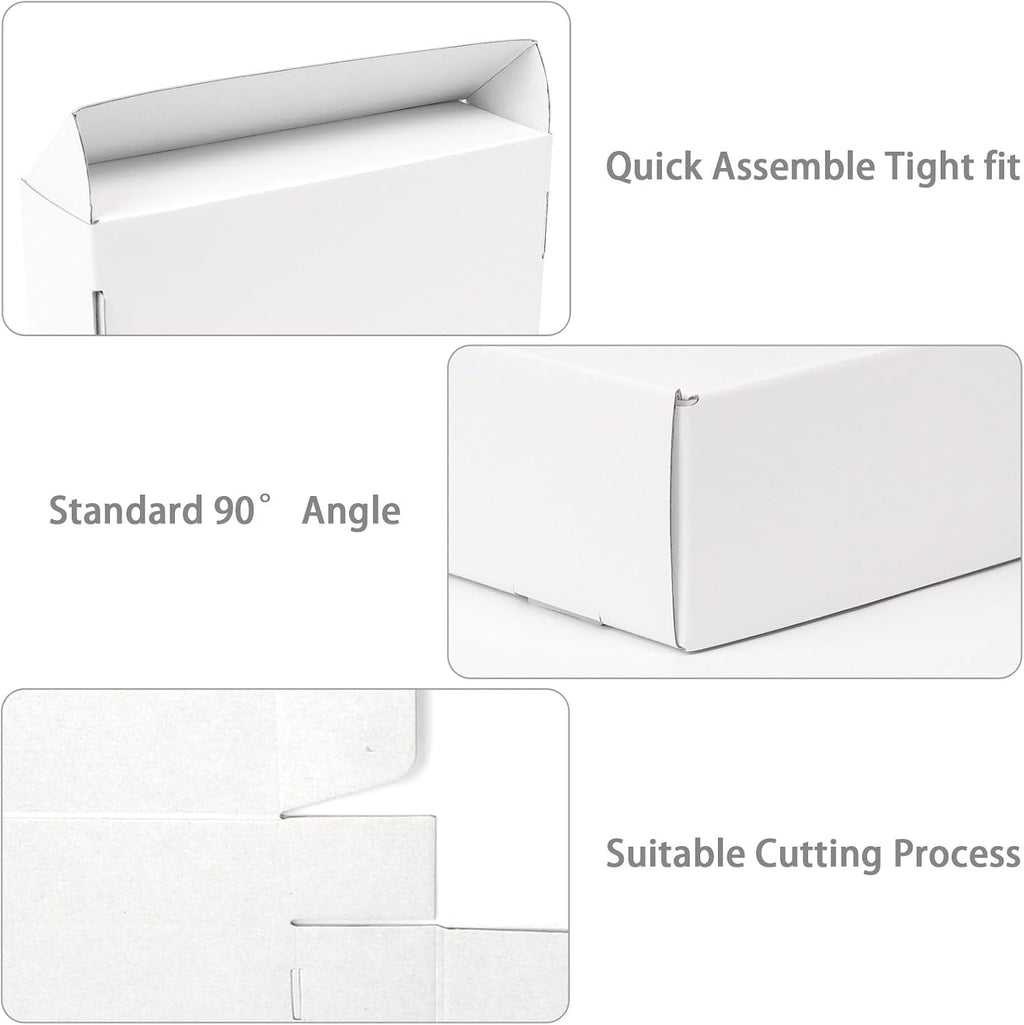 White Shipping Boxes Medium 10x8x2 Inches, 40 Pack Corrugated Cardboard Mailer Boxes for Packaging Small Business
