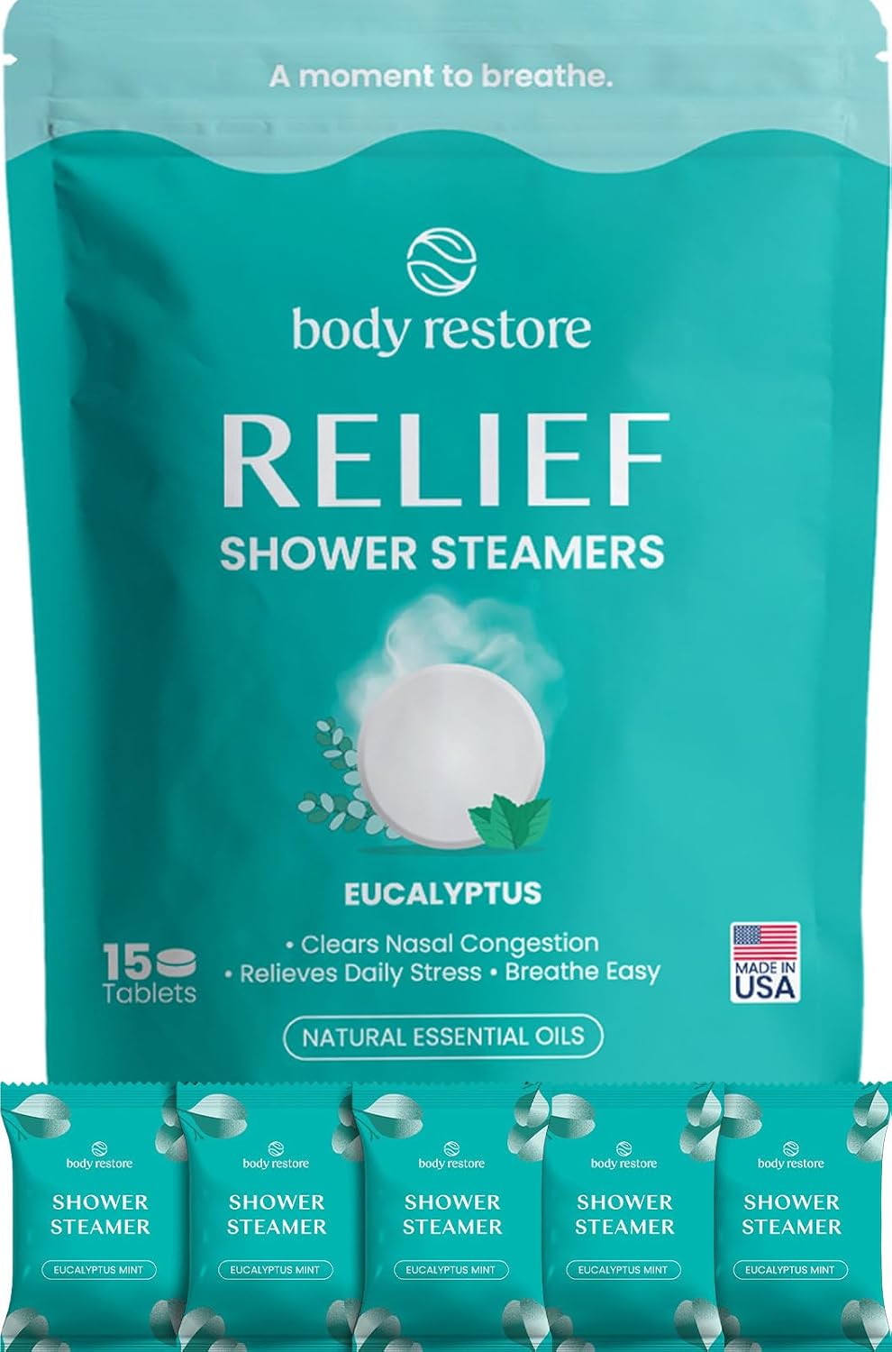 BodyRestore Shower Steamers Aromatherapy, Self Care Gifts, Relief 15 Pack | Birthday Gifts for Women & Men, Spa