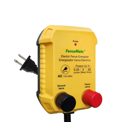AC Powered Electric Fence Charger Output 0.25J up to 5 Miles | Contain Small Pet, Poultry, Keep Rodent & Nuisance