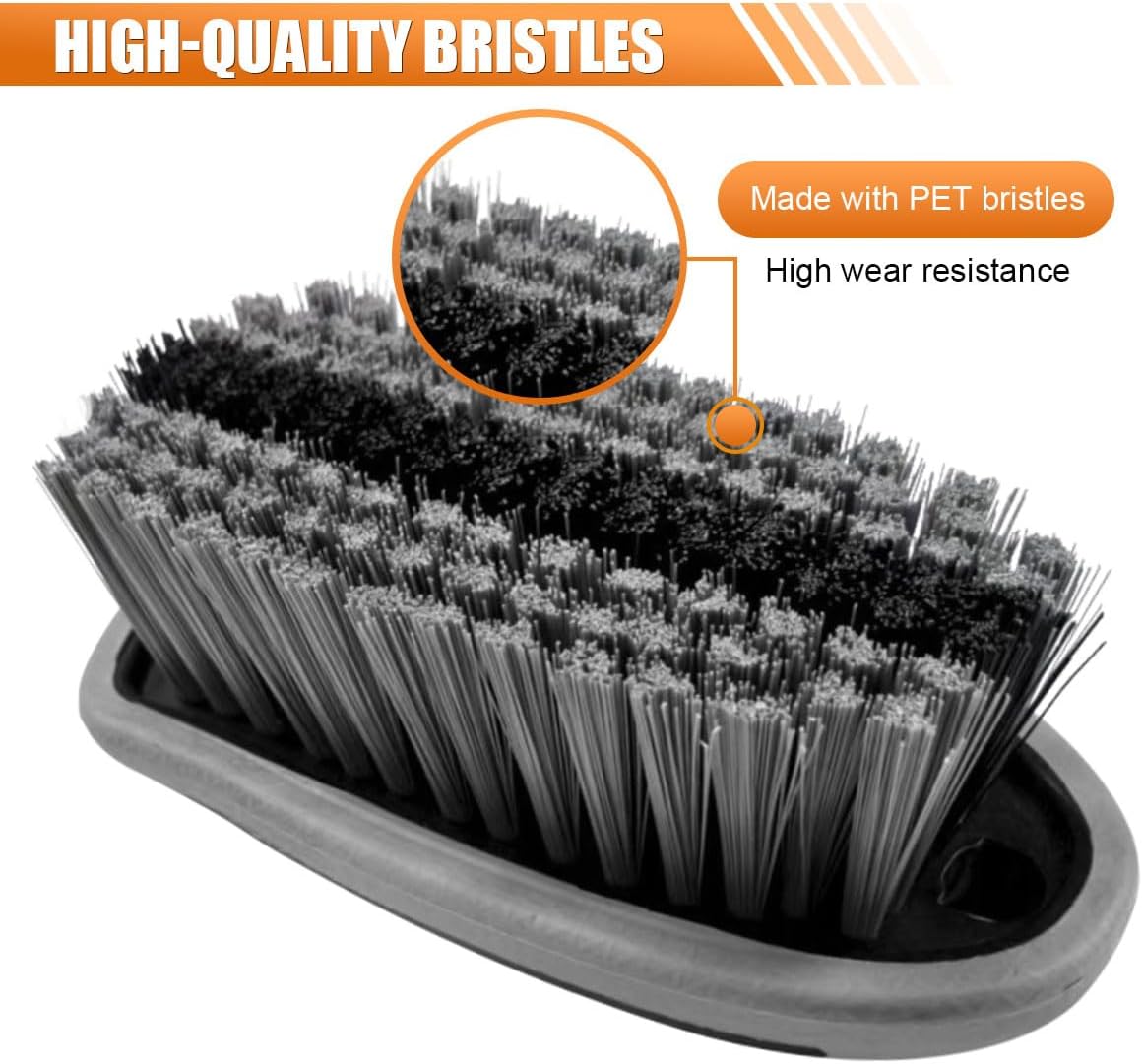 Car Carpet and Upholstery Cleaning Brush, Stiff Bristle Car Detailing Carpet Scrub Brush with Hanging Hole, Vehicle