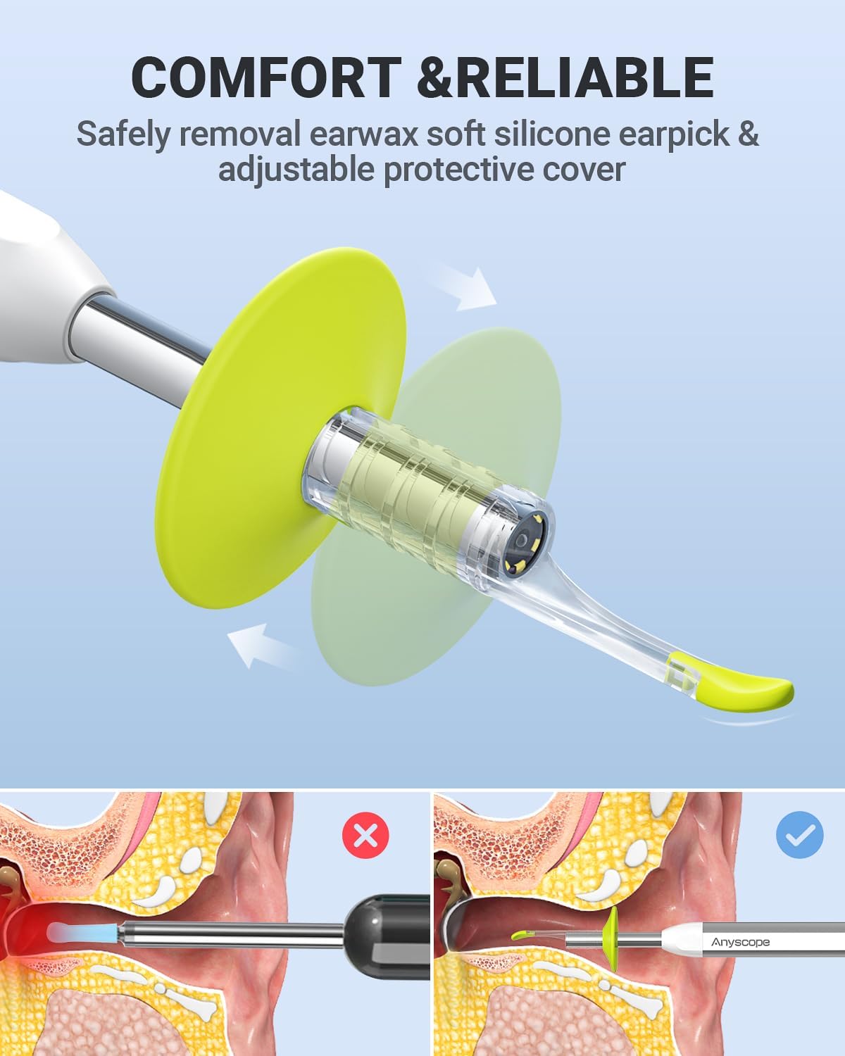 Otoscope with Gyroscope, Ear Scope Camera, Compatible with iPhone/Android