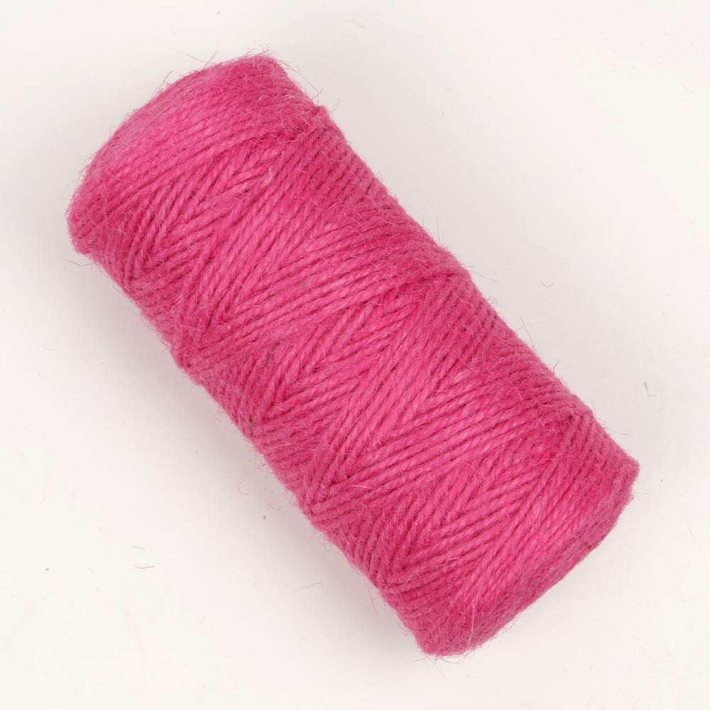 300 Feet Natural Jute Twine for Arts, Crafts, Gardening & Packing (Hot Pink)