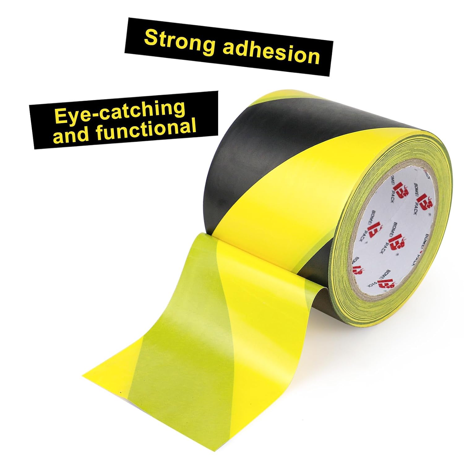 Floor Marking Tape 4 Inch x 108FT Black & Yellow Warning Safety Stripe Tape for Walls, Floors, Pipes, Warterproof