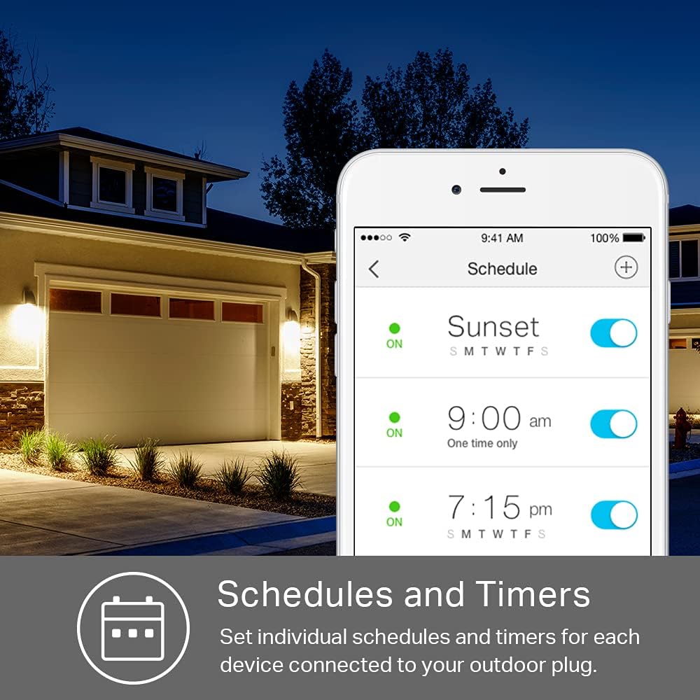Kasa Outdoor Smart Dimmer Plug, IP64 Plug- in Dimmer for Outdoor String Lights, Compatible with Alexa, Google
