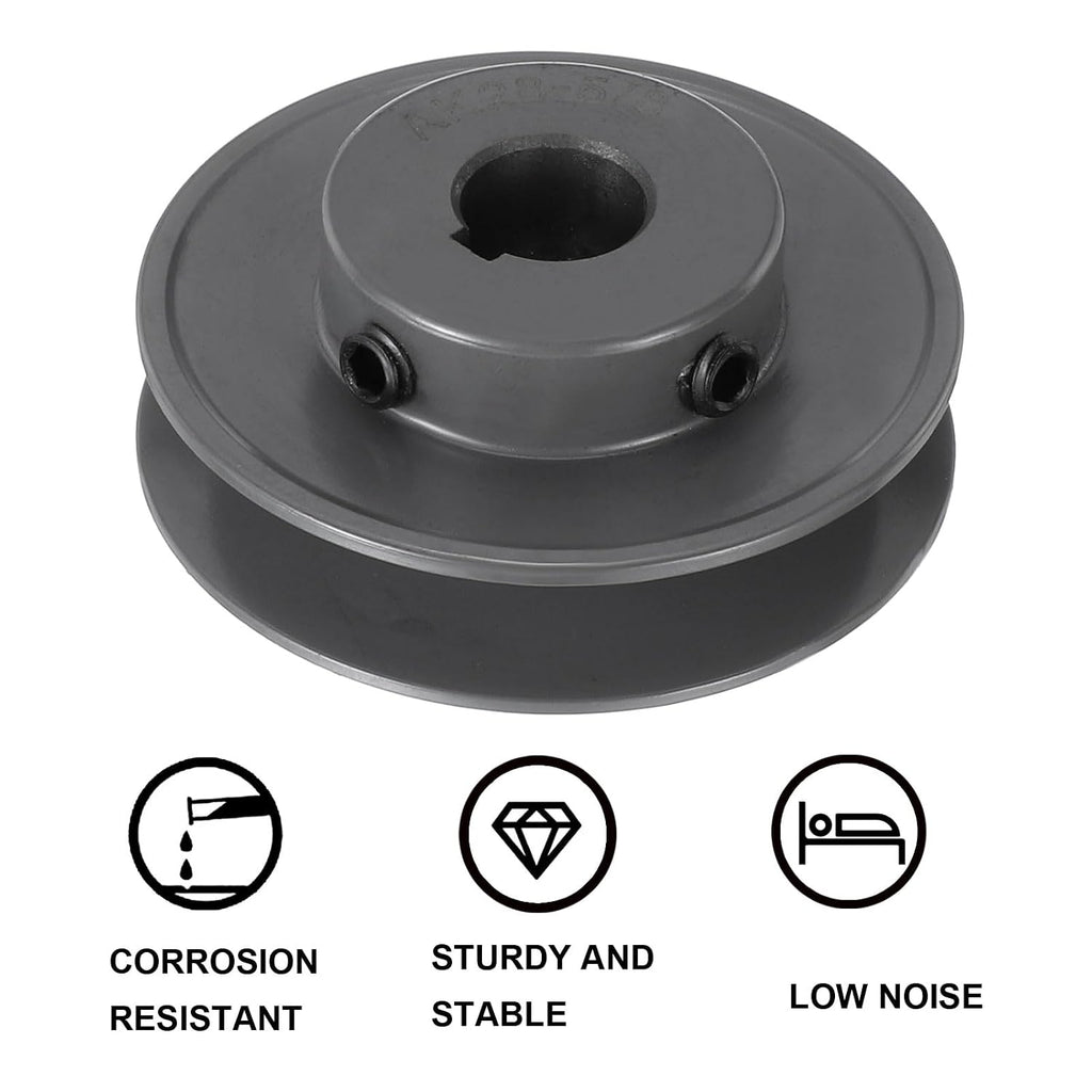 uxcell AK28-5/8 V-Belt Sheave 5/8" Bore, 2.8" OD, Single Groove Web Sheave