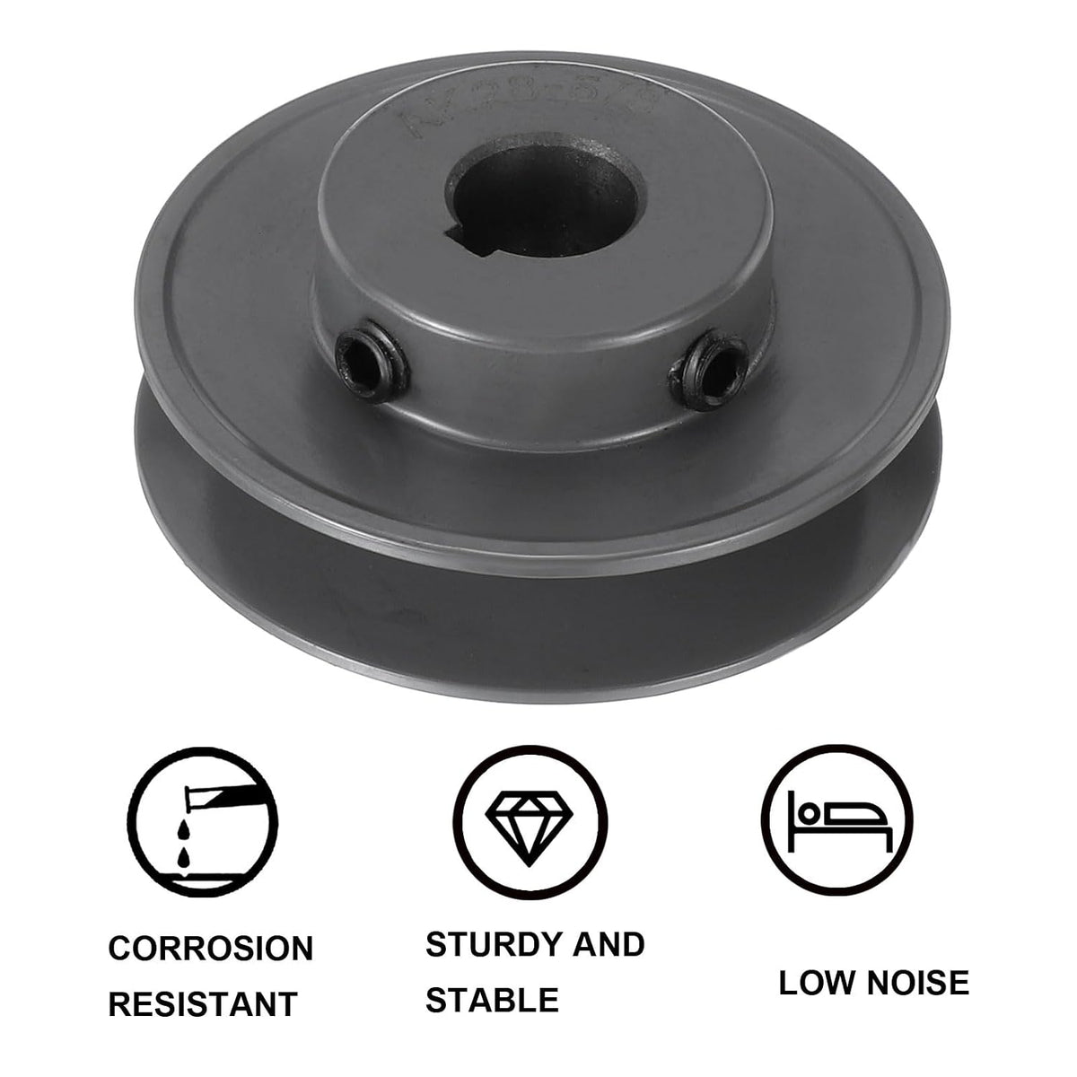 uxcell AK28-5/8 V-Belt Sheave 5/8" Bore, 2.8" OD, Single Groove Web Sheave