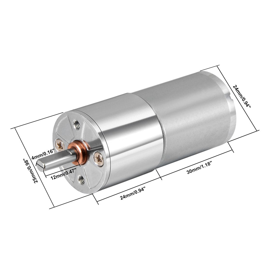 uxcell 12V DC 30 RPM Gear Motor Electric Reduction Gearbox Silver Tone