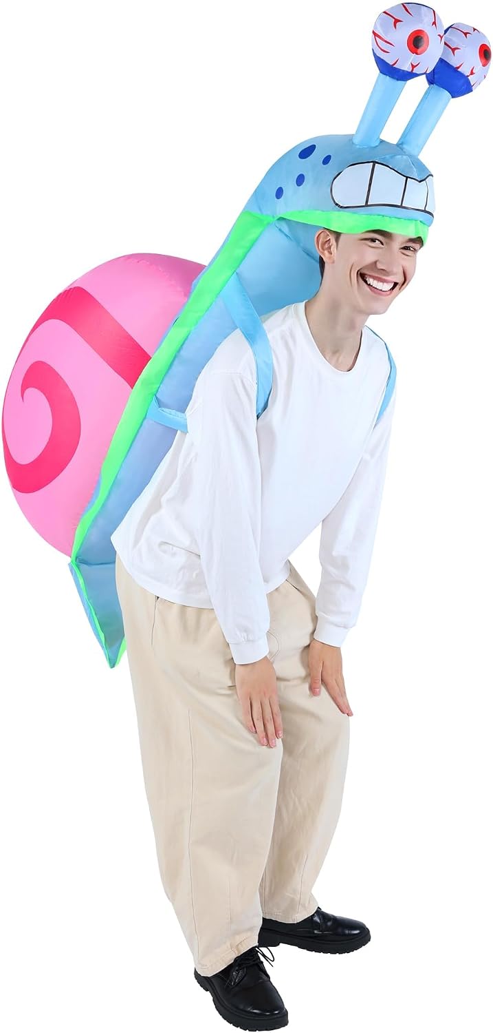 Inflatable Costume Adult Funny Snail Blow Up Costumes with Pocket Halloween Animal Outfit for Women Men Cute Party