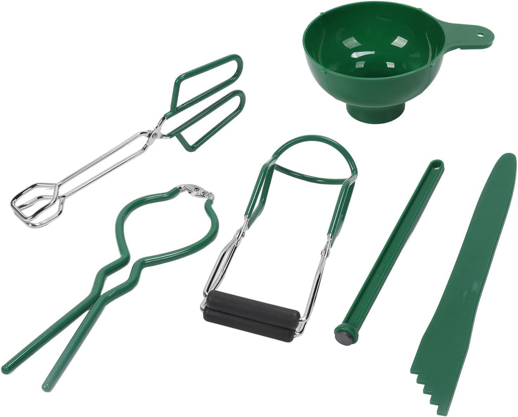 6 Piece Canning Kit - Stainless Steel Canning Funnel, Tong, Bubble Popper, Jar Wrench, Lifter, Magnetic Lid Lifter