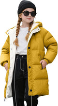 Girls Winter Coat - Heavyweight Quilted Sherpa Lined Parka Puffer Jacket Kids Warm Comfy Hooded Outerwear
