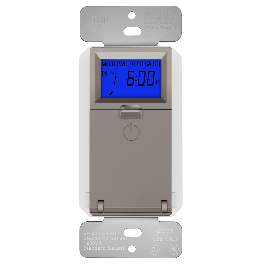 TOPGREENER 7-Day Digital Astronomic Timer Switch, Nickel, UL Listed
