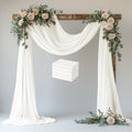 Wedding Arch Draping Fabric 6 Panels Ivory Sheer Backdrop Drapes