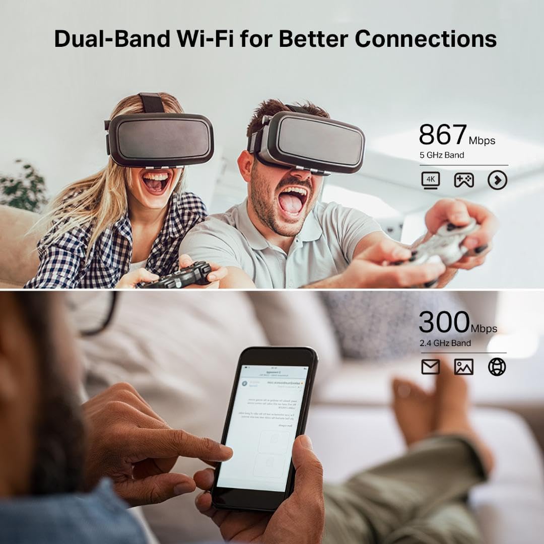 AC1200 WiFi Router Dual Band Wireless Internet Router (Archer A54) | 4 x 10/100 Mbps Fast Ethernet Ports, EasyMesh