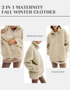 Maternity Winter Coat Fall Jacket Fleece Mom Pregnancy Coats KKM