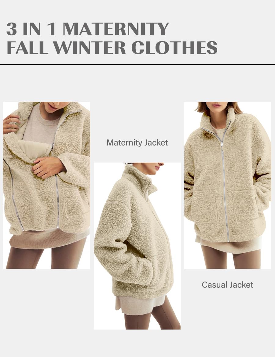 Maternity Winter Coat Fall Jacket Fleece Mom Pregnancy Coats KKM