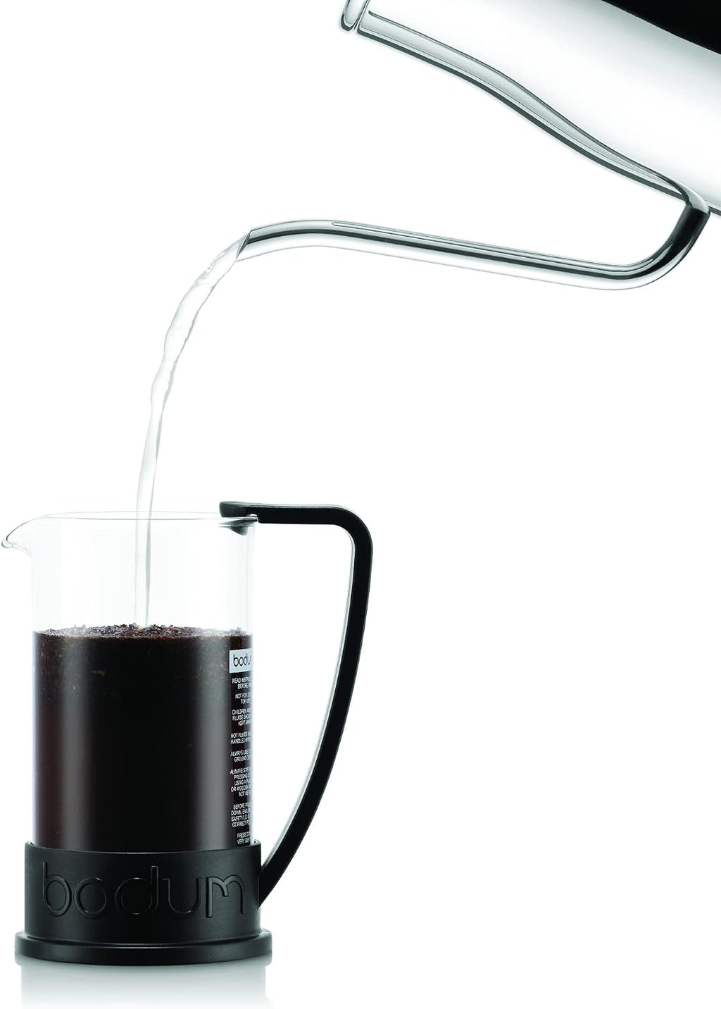 12oz Brazil French Press Coffee Maker, High-Heat Borosilicate Glass, Black - Made in Portugal