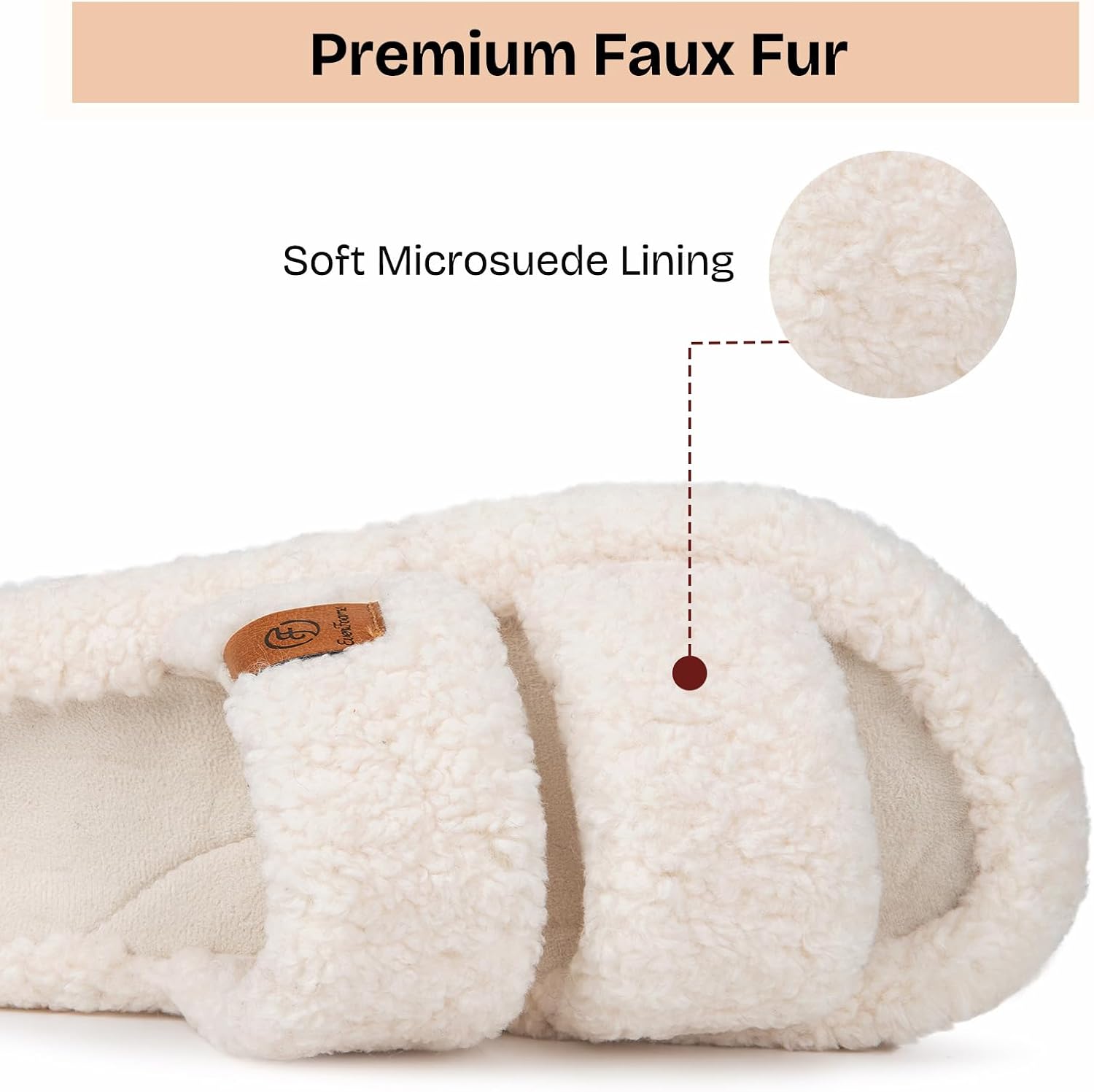 Womens Fuzzy Open-toe Slippers Memory Foam Indoor House Shoes | machine-washable,gifts,memory foam,anti-slip