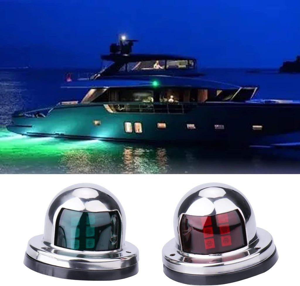 Boat Navigation Lights, Stainless Steel Led Bow Light for Pontoon and Small Boat (One Pair,Silver)