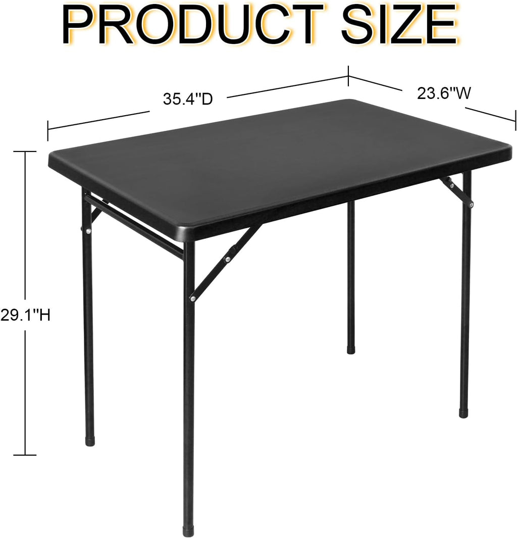 3ft Rectangular Folding Table, All-Occasion Plastic Event Table for Indoor and Outdoor, Portable Desk, Camping