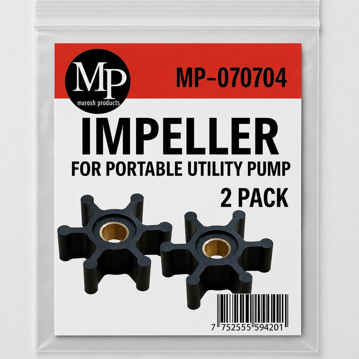 MP Maresh Products Utility Pump Replacement Impeller or Impeller Cover part for Water Transfer pump MP Mini (2 Impellers)