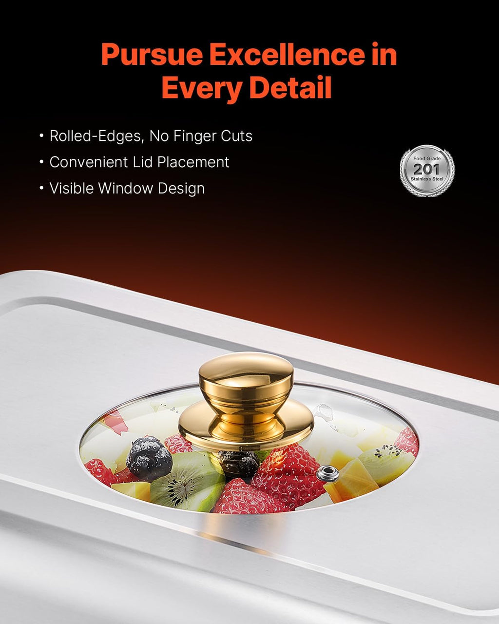 Chafing Dish Buffet Set,8 Qt 2 Pack, Stainless Steel Chafer with 4 Half Size Pans, Rectangle Catering Warmer Server
