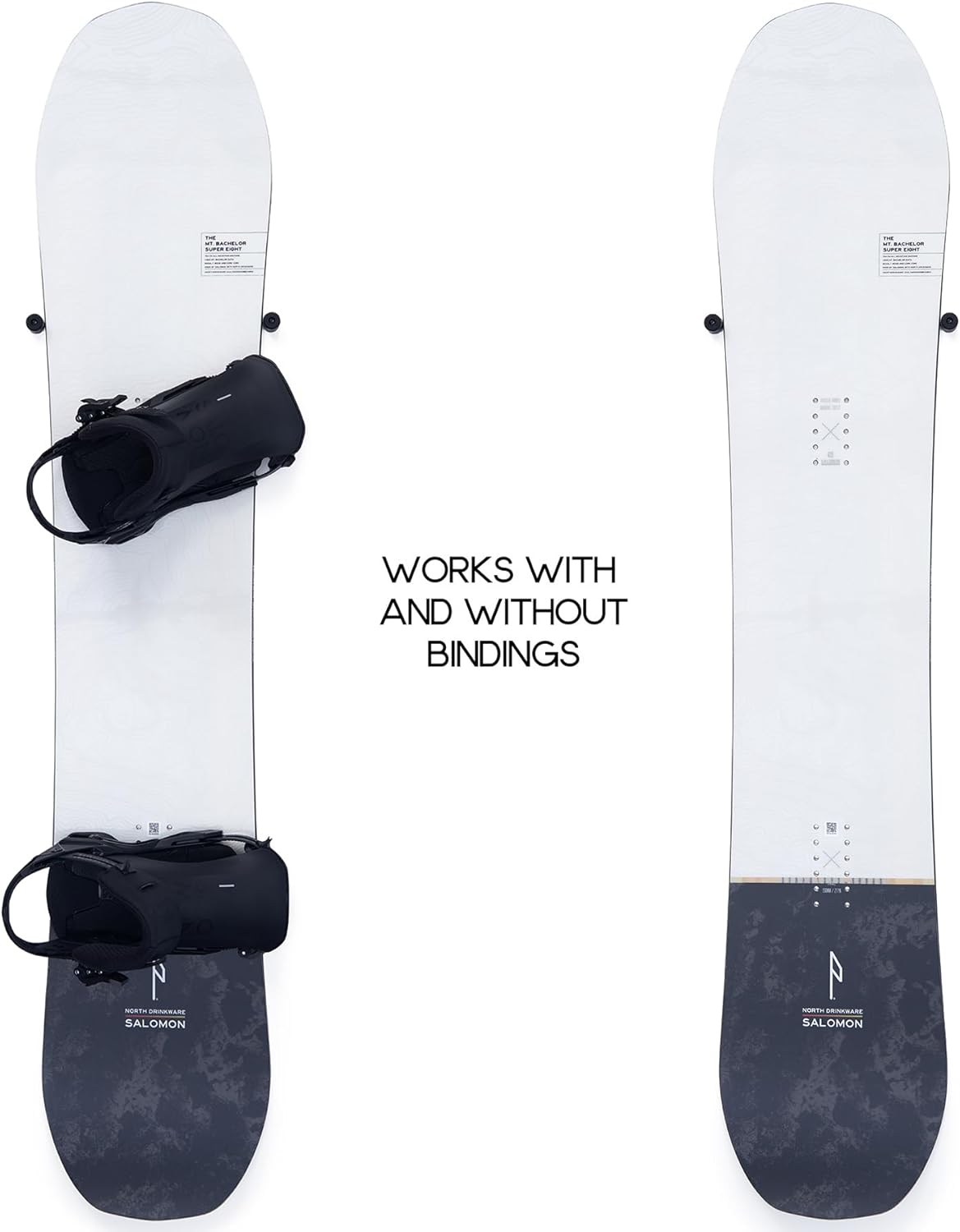 (4 PCS) Snowboard Wall Mount Storage – Edge-Safe Modern Snowboards Hanger | Floating Vertical Rack, Clip Hook Holder