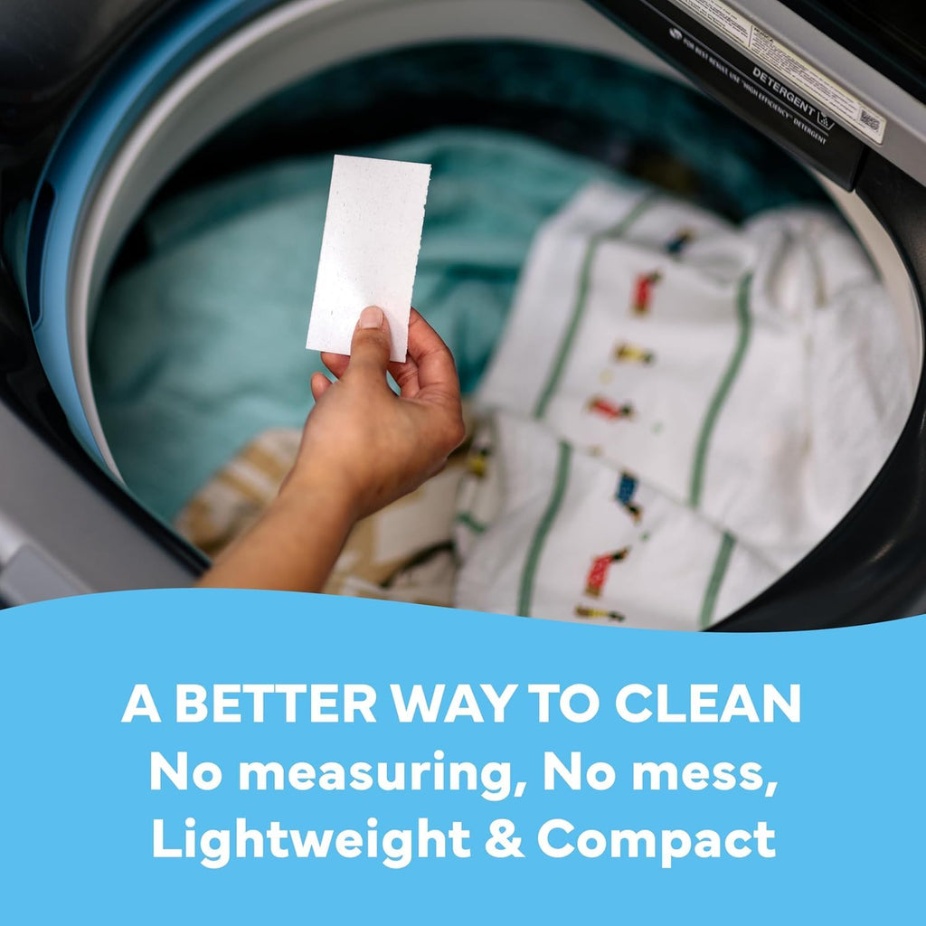 Dry Laundry Detergent Sheets, Fresh Linen, 64 Loads